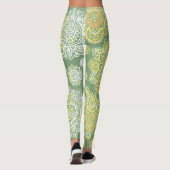 Hand Drawn Mandala Boho Sage Green Leggings (Rückseite)
