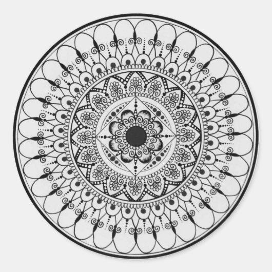 Hand Drawn Mandala Sticker (Vorderseite)