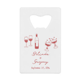 Hand Drawn Maroon Illustrations Doodles Wedding Geldbeutel Flaschenöffner