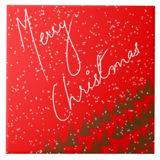 Hand-Drawn Merry Christmas Fliese (Vorderseite)