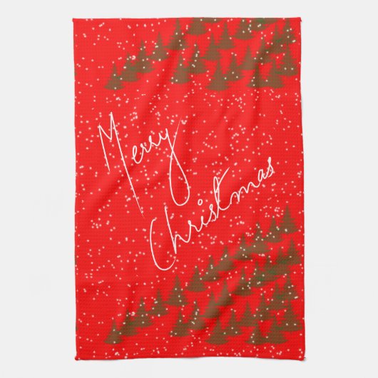 Hand-Drawn Merry Christmas Geschirrtuch (Vertikal)