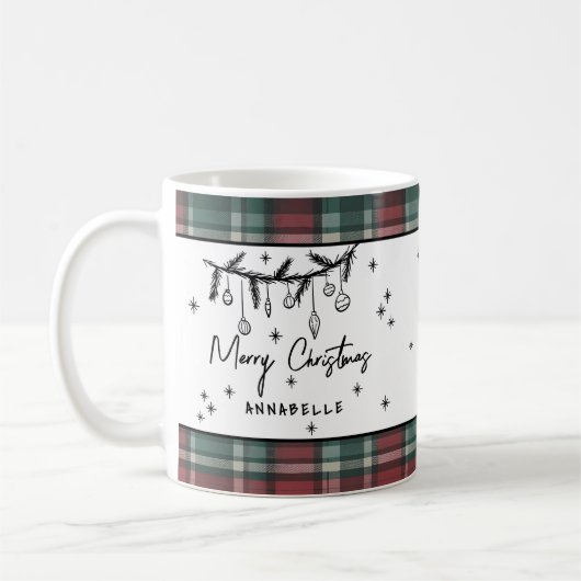 Hand Drawn Merry Christmas Kaffeetasse (Links)