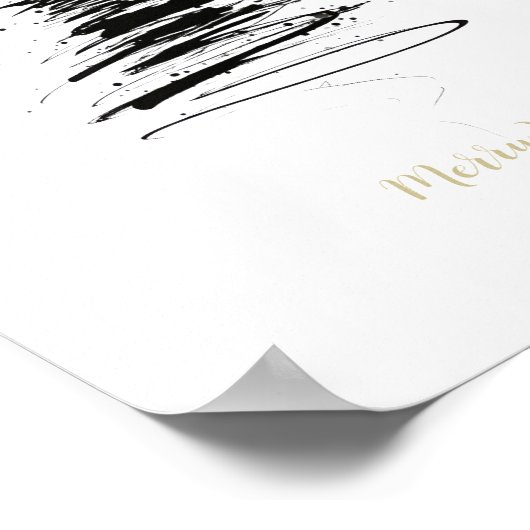 Hand-Drawn Merry Christmas Tree Poster (Ecke)