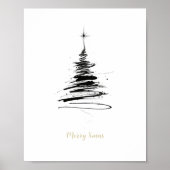 Hand-Drawn Merry Christmas Tree Poster (Vorne)