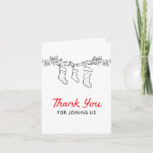 Hand Drawn Merry Little Baby Dusche Vielen Dank Dankeskarte (Vorderseite)