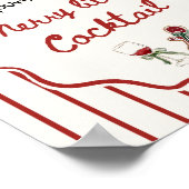 Hand Drawn Merry Little Cocktail Christmas Bar Poster (Ecke)