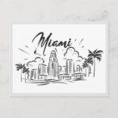 Hand drawn Miami Florida USA Postkarte (Vorderseite)