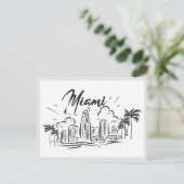 Hand drawn Miami Florida USA Postkarte (Stehend Vorderseite)