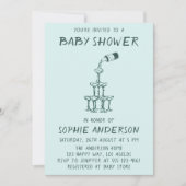 Hand Drawn Minimalist Baby Shower Party  Einladung (Vorderseite)
