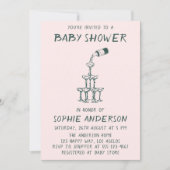 Hand Drawn Minimalist Baby Shower Party  Einladung (Vorderseite)