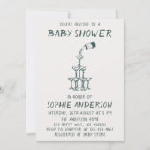 Hand Drawn Minimalist Baby Shower Party  Einladung (Vorderseite)