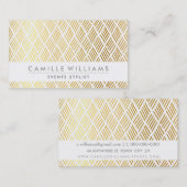 HAND DRAWN Moderne rustikale grobe Muster Goldfoli Visitenkarte (Vorne/Hinten)