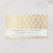 HAND DRAWN Moderne rustikale grobe Muster Goldfoli Visitenkarte (Rückseite)