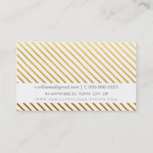 HAND DRAWN Moderne rustikale Streifen Muster Goldf Visitenkarte (Rückseite)