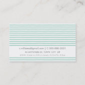 HAND DRAWN Moderne rustikale Streifen Muster Minze Visitenkarte (Rückseite)