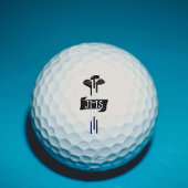 Hand-Drawn Monogrammed Modern Golf Clubs Custom Golfball