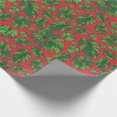 Hand Drawn Monstera Leaf Array Red Geschenkpapier (Ecke)