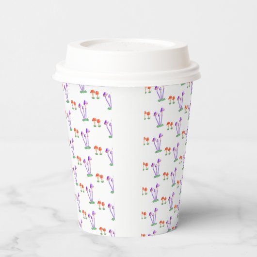Hand-Drawn Mushroom Paper Cups Pappbecher (Links)