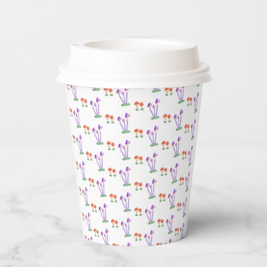 Hand-Drawn Mushroom Paper Cups Pappbecher (Rückseite)