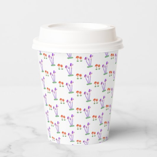 Hand-Drawn Mushroom Paper Cups Pappbecher (Vorderseite)