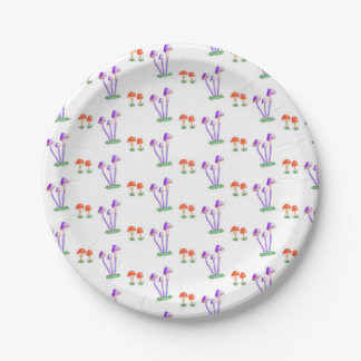 Hand-Drawn Mushroom Plates Pappteller