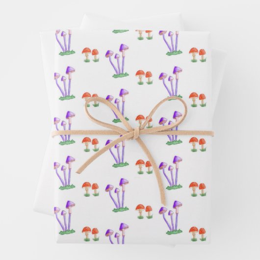 Hand-Drawn Mushroom Wrapping Paper  Geschenkpapier Set (Beispiel)