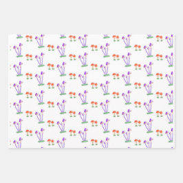 Hand-Drawn Mushroom Wrapping Paper  Geschenkpapier Set