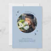 Hand Drawn Navy Graduation Party Invitation Einladung (Rückseite)