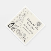 Hand Drawn New Year's Eve Party Napkins Serviette (Ecke)