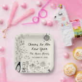 Hand Drawn New Year's Eve Party Paper Plates Pappteller (Party)
