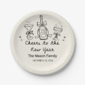 Hand Drawn New Year's Eve Party Paper Plates Pappteller (Vorderseite)