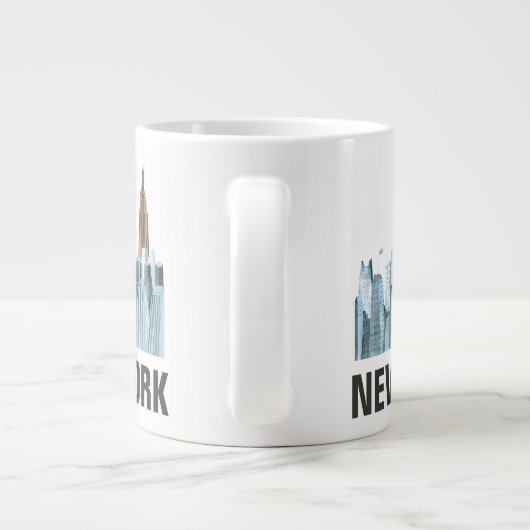 Hand Drawn New York City, NY Jumbo-Tasse (Rückseite)