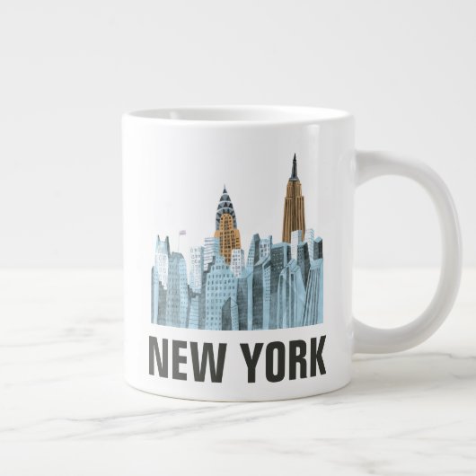 Hand Drawn New York City, NY Jumbo-Tasse (Rechts)