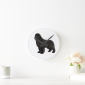 Hand Drawn Newfoundland Dog Artwork Runde Wanduhr (Zuhause)