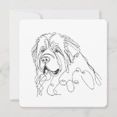 Hand Drawn Newfoundland Minimalist Line Art Einladung (Vorderseite)