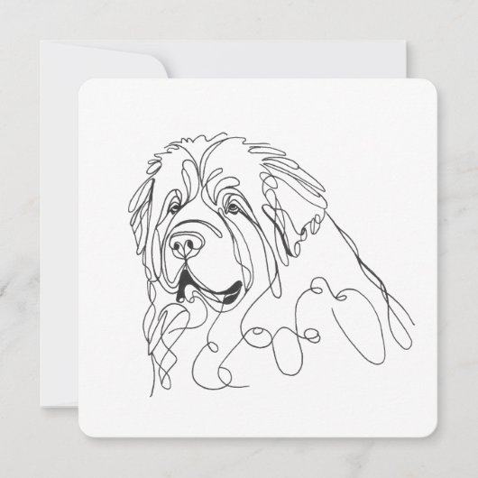 Hand Drawn Newfoundland Minimalist Line Art Einladung (Vorderseite)