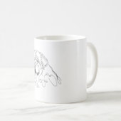 Hand Drawn Newfoundland Minimalist Line Art Kaffeetasse (VorderseiteRechts)