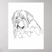 Hand Drawn Newfoundland Minimalist Line Art Poster (Vorne)