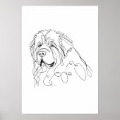 Hand Drawn Newfoundland Minimalist Line Art Poster (Vorne)