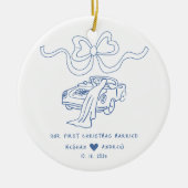 Hand Drawn Newlyred Weihnachten Keramik Ornament (Vorne)