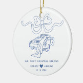 Hand Drawn Newlyred Weihnachten Keramik Ornament (Links)