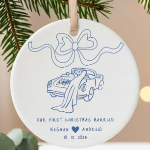 Hand Drawn Newlyred Weihnachten Keramik Ornament