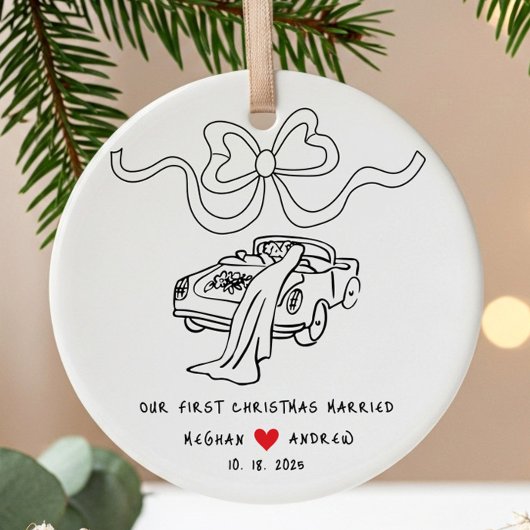 Hand Drawn Newlyred Weihnachten Keramik Ornament