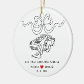 Hand Drawn Newlyred Weihnachten Keramik Ornament (Links)