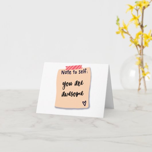 Hand drawn Note to Self: You are awesome! Karte (Gelbe Blume)