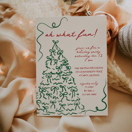 Hand Drawn Oh What Fun Weihnachten Party Einladung