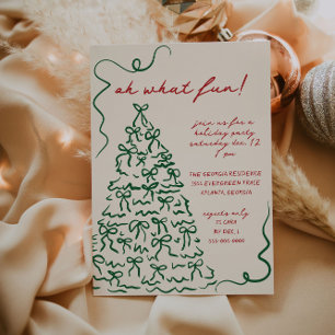 Hand Drawn Oh What Fun Weihnachten Party Einladung