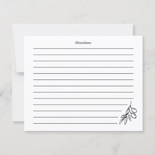 Hand Drawn Organic vegetables Recipe Card (Rückseite)