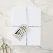 Hand Drawn Painted Green Christmas Trees Snowman Geschenkanhänger (Mit Garn)