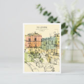 Hand drawn Palermo Italy Scene Landmark Postkarte (Stehend Vorderseite)